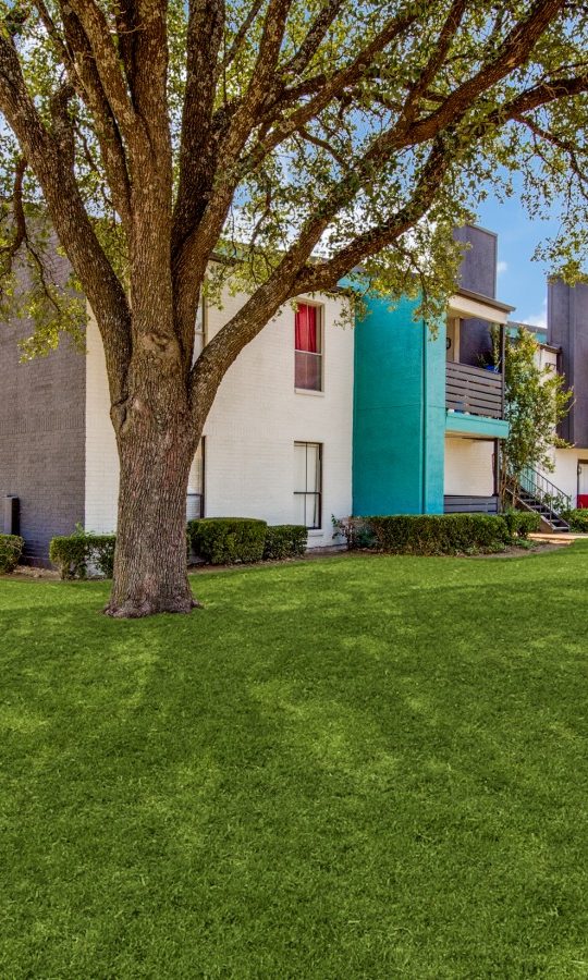 the exterior of a building with grass and trees at The  Booker